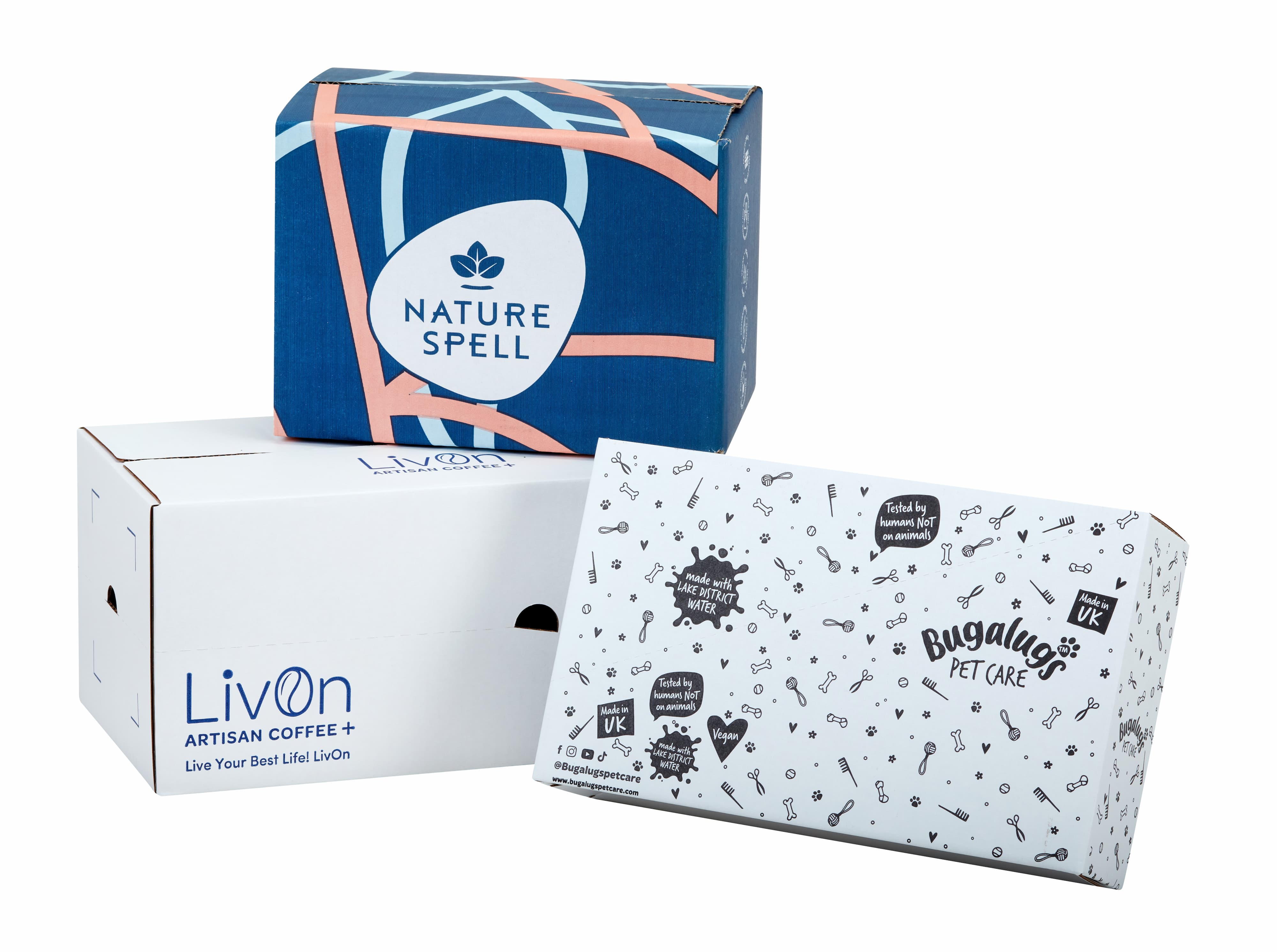 Corrugated cardboard boxes with bespoke designs