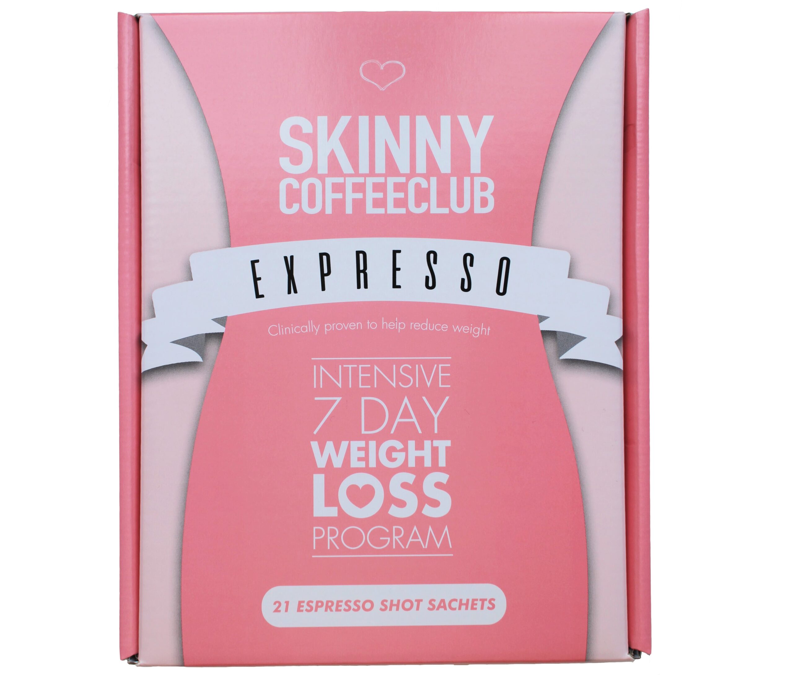 A printed box for Skinny Coffee Club expression sachets